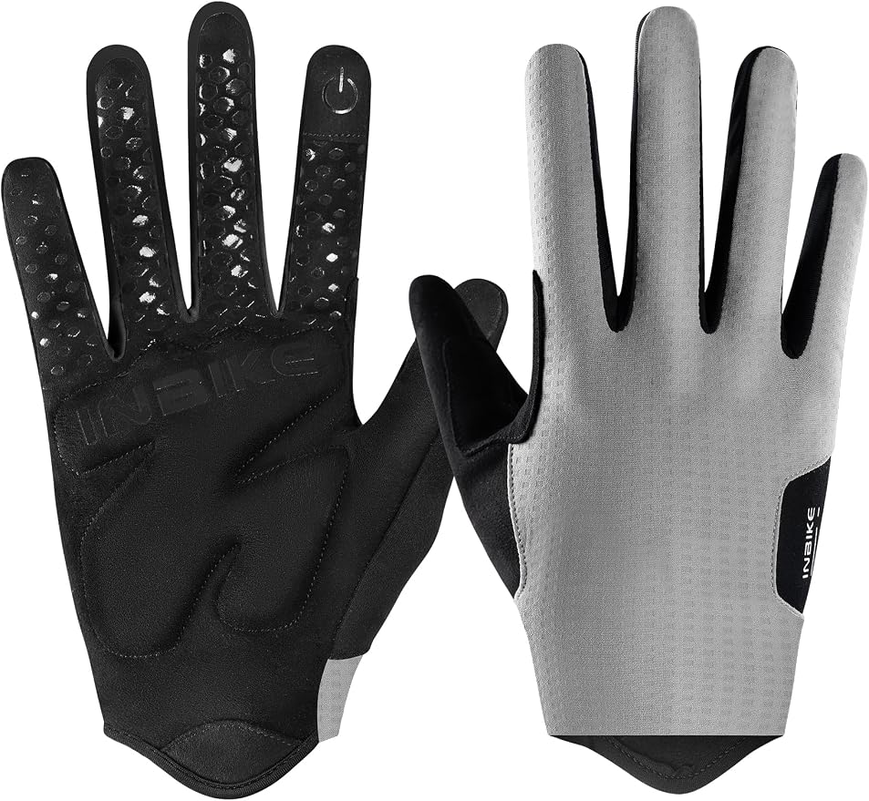 Fahrradhandschuhe 5 mm gepolsterte Stoß dämpfende MTB Handschuhe Touchscreen-Fingerspitzen Atmungsaktive rutschfeste Reflektierende Radhandschuhe Herren
