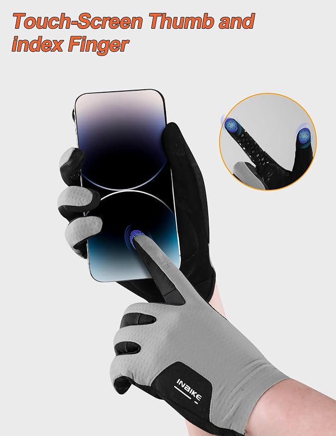 Fahrradhandschuhe 5 mm gepolsterte Stoß dämpfende MTB Handschuhe Touchscreen-Fingerspitzen Atmungsaktive rutschfeste Reflektierende Radhandschuhe Herren