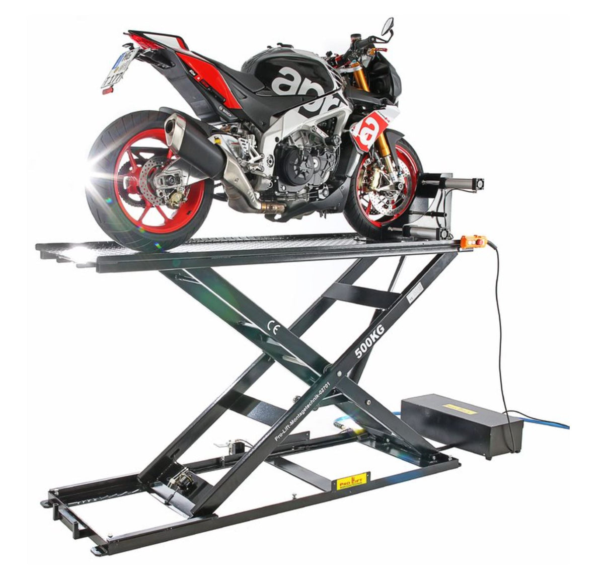 Motorrad-Hebebühne 500 kg – Elektrohydraulisch, sicher & professionell