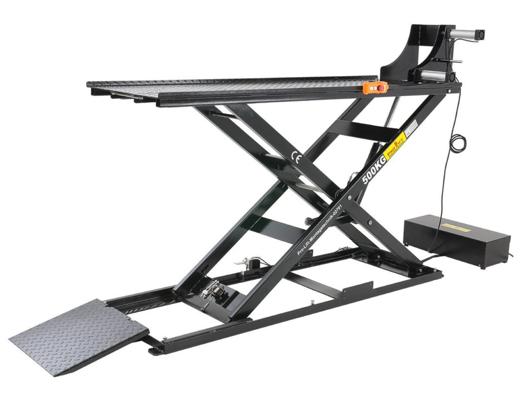 Motorrad-Hebebühne 500 kg – Elektrohydraulisch, sicher & professionell